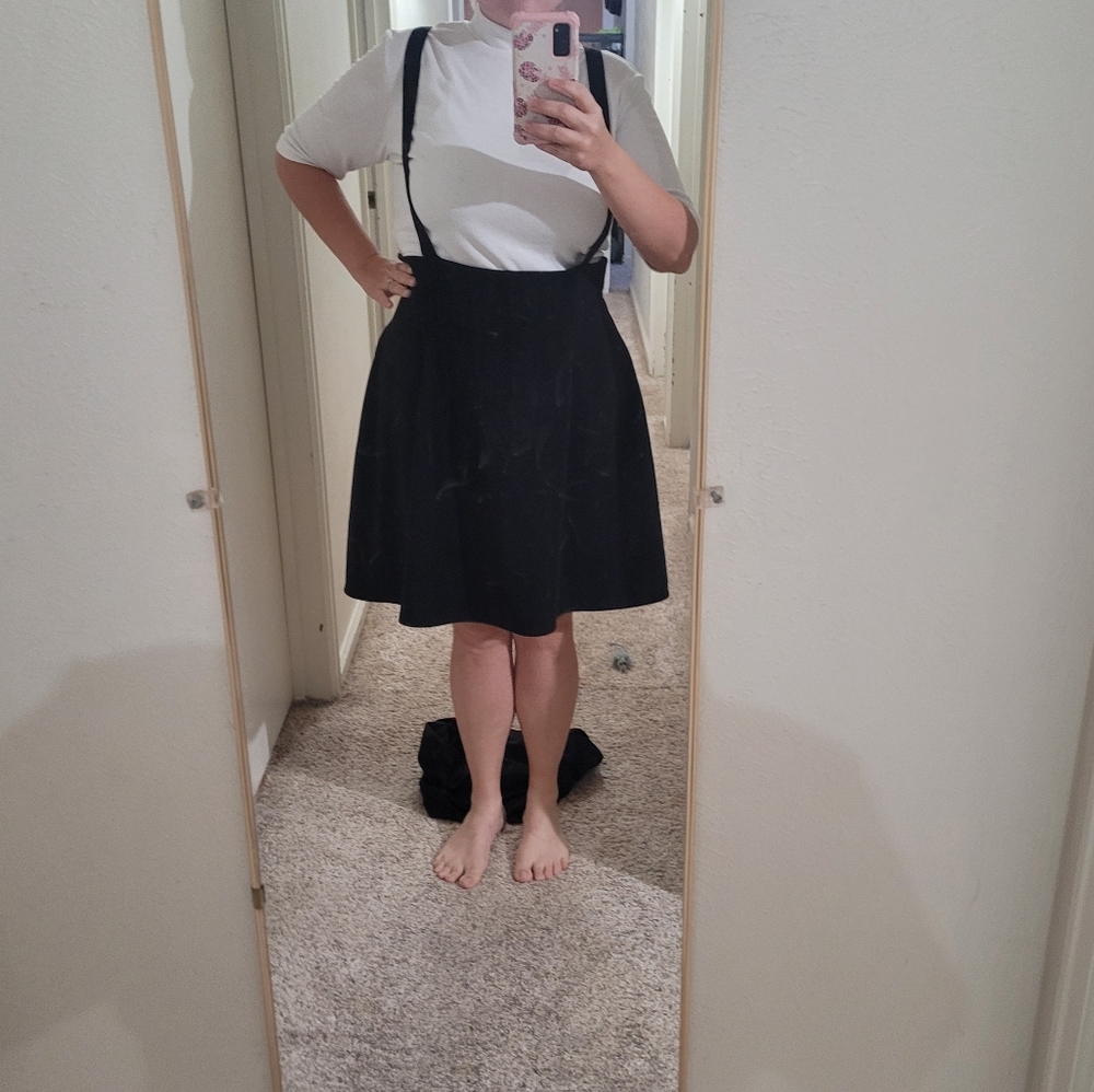 Modcloth Black A-Line Suspender Skirt